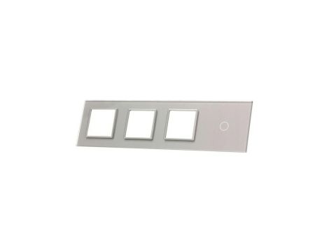 Livolo SREBRNY METALIZOWANY PANEL SZKLANY 1 + POTRÓJNE MIEJSCE NA GNIAZDO 701GGG-64