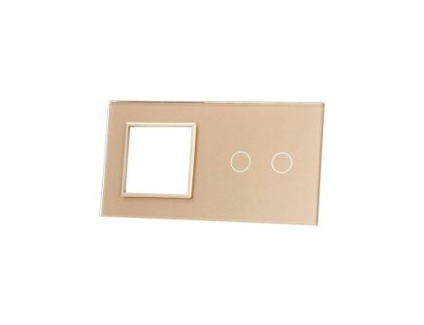 Livolo SZAMPAŃSKI METALIZOWANY PANEL SZKLANY 2 + MIEJSCE NA GNIAZDO 702G-63