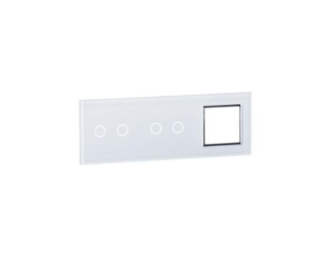 Livolo BIAŁY PANEL SZKLANY 2+2+ MIEJSCE NA GNIAZDO 7022G-61