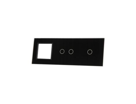 Livolo CZARNY PANEL SZKLANY 1+2+ MIEJSCE NA GNIAZDO 7012G-62