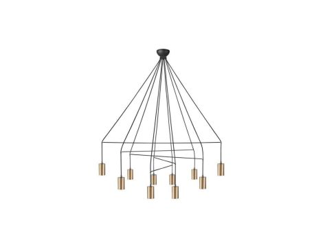 Nowodvorski lampa wisząca IMBRIA GU10 x 10 Lity mosiądz Przewód w oplocie Mosiądz 220-230 V MAX: 10W only LED