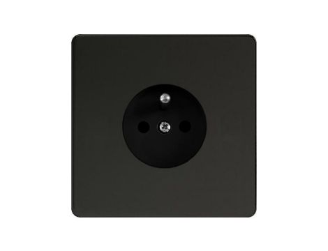 Varilight Metal 2 gniazda czarny mat B/K bez kołnierza wewnętrznego Linia Metal 16A 250V stal nierdzewna przesłony torów prądowy