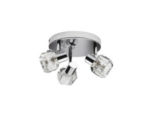 Kanlux oprawa ścienno-sufitowa GLASO EL-3O, chrom, 3xG9, okrągła, regulowana, szklny klosz