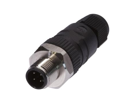 VK003828, Złącze kablowe, proste, połączenie śrubowe, Ø3-6,5mm, 4A, 240V, -25-90C, M12 Męskie 4pin, IP67, PBT
