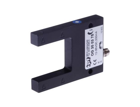 OG300375, czujnik optyczny, widełki, ocena różnicy, 50x10x70mm, szerokość widełek 30mm, 12-35V DC, 1x PNP