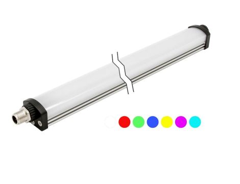 EZ300422, lampka sygnalizacyjna LED, 25x376x30mm, wielokolorowa dioda LED, 13.2W, 24V, złącze M12 4pin, IP54, aluminium