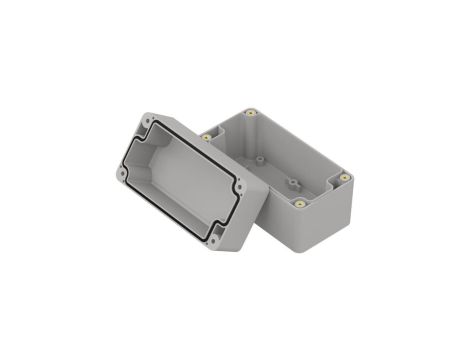 ZP120.60.75SJp-IP67 TM PC - Obudowa hermetyczna ZP120.60.75 jasny dół - bezbarwna góra z uszczelką zalewaną i tulejkami mosiężny