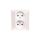 SISTENA LIFE Gniazdo podwójne z/u 16A IP20 z przesłonami pearl 771538