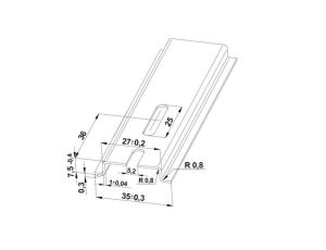 Szyna TS 35x7,5 ocynk (perforowana 5,2x25mm) - 1000 mm (za szt.)