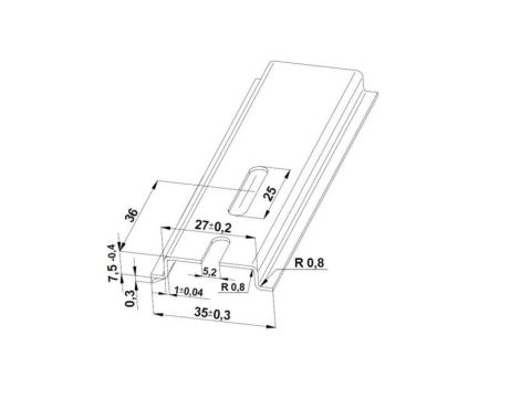 Szyna TS 35x7,5 ocynk (perforowana 5,2x25mm) - 1000 mm (za szt.)