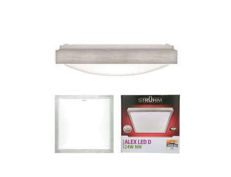 Lampa sufitowa plafon natynkowy kwadratowy ALEX D LED 24W 4000K 03245 STRUHM