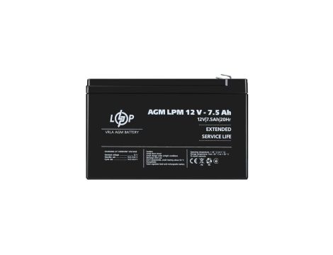 Akumulator VRLA AGM 12V 7.5Ah 90Wh (żywotność 5-6lat) LPM 12V-7.5Ah