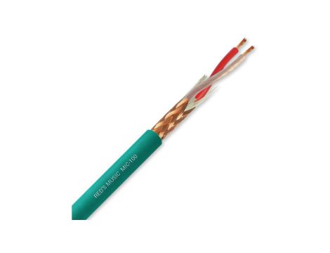 Kabel mikrofonowy zielony 2x0,23mm OFC Twinax PVC MIC-100-GREEN /100m/