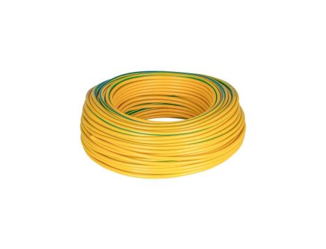 Kabel instalacyjny LgY / H07V-K 1,5mm2 jednożyłowy żółto-zielony 450/750V giętki linka Prysmian /100m/