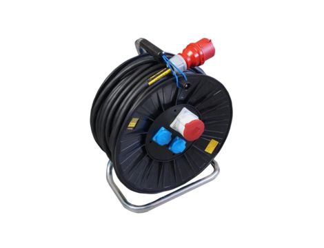 Przedłużacz budowlany siłowy na bębnie H07RN-F 5x2,5mm2 17302 IP44 2xGS230V 16A 1xCEE 16A 5P 400V 40m