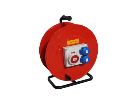 Przedłużacz budowlany siłowy na metalowym bębnie H07RN-F 5x4mm2 17480 IP67 2xGS230V 16A 1xCEE 32A 5P 400V 40m