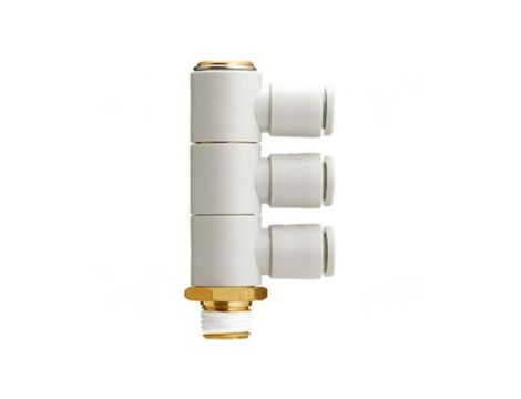 Złączka wtykowa gwintowana,kątowa 90 -1-10bar Gwint R 1/4 KQ2VT08-02AS
