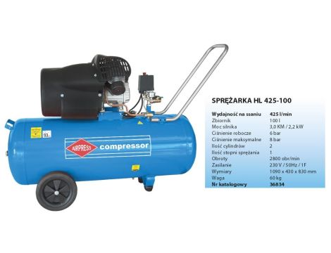 KOMPRESOR AIRPRESS V 100L /HL425-100/ 260 l/min / Max. 8 BAR.