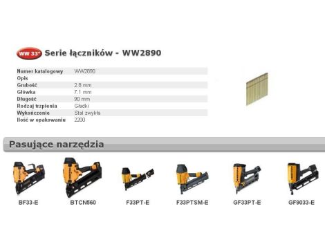 BOSTITCH GWOŹDZIE WW 33` 90mm  2,2M /2,8 ...