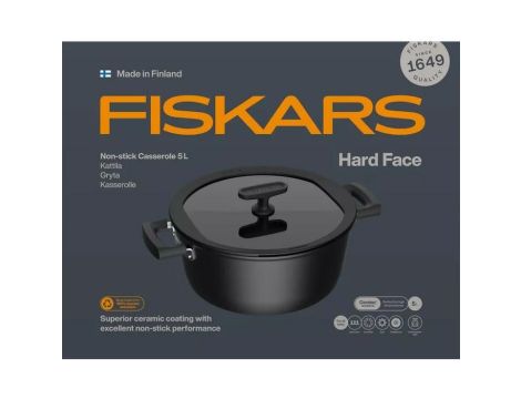 FISKARS GARNEK 5L Z POWŁOKĄ NIEPRZYWIERAJĄCĄ I Z POKRYWKĄ HARD FACE
