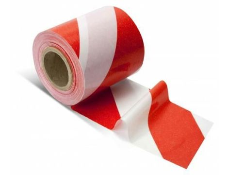 TAŚMA OSTRZEG. 50mm x 33m (BIAŁO-CZERW.) KLEJĄCA...