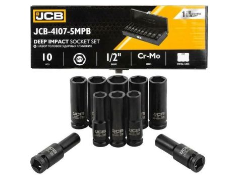 JCB NASADKI UDAROWE DŁ.kpl. 10el.1/2"  6-KĄT. (10-24mm)
