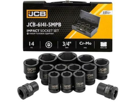 JCB NASADKI UDAROWE kpl. 14el.3/4"  6-KĄT. (17-50mm)