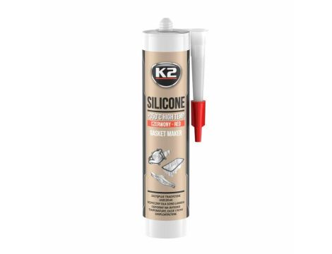 K2 SILIKON CZERWONY 300G WYSOKOTEMPERATUROWY +350st, PŁYNNA USZCZELKA