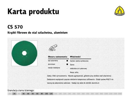 K.FIBRA KRĄŻEK   125 gr. 80 CS570 /25szt INOX, CYRKONOWA.