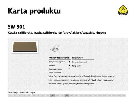 K.GĄBKA SZLIF.123x96x12,5mm P120 SW501