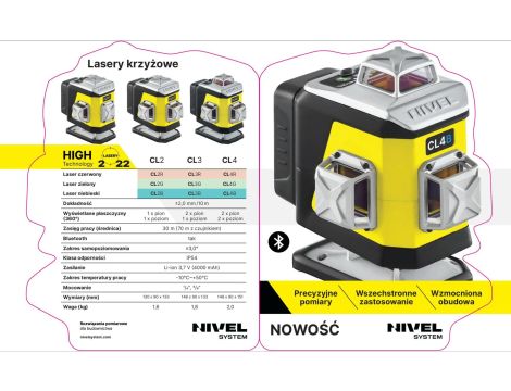 NIVEL SYSTEM LASER PŁASZCZYZNOWY CL4R 4x360° CZERWONY