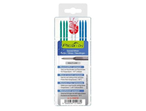 PICA WKŁADY WYMIENNE WODOODPORNE /3-NIEBIESKI/3-ZIELONY/2-BIAŁY / KARTA  DO OŁÓWKA 3030