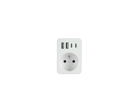 PLASTROL ROZGAŁĘŹNIK JEDNOKROTNY 2xUSB + 2xUSB C