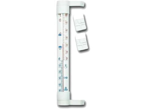TERMOMETR ZAOKIENNY 24cm BIAŁY .