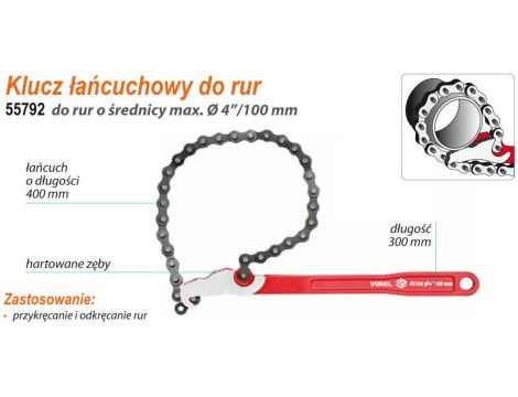VOREL KLUCZ ŁAŃCUCHOWY 300mm