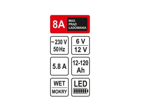 STHOR PROSTOWNIK 6/12V 8A 120Ah LED - 2