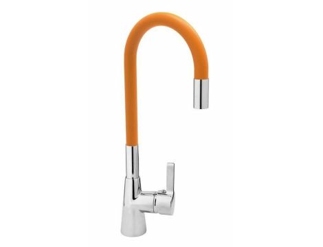 FALA BATERIA ZLEWOZMYWAKOWA ELASTYCZNA WYLEWKA FLEXIBLE POMARAŃCZOWA - 2