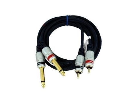 VITALCO MK50 Kabel Audio 2x Jack 6,3mm Mono (wtyk) / 2x RCA Cinch (wtyk) 1,5m