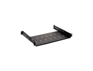 Półka regulowana do szafy RACK 19 cali 1U 250mm czarna