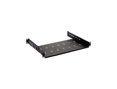 Półka regulowana do szafy RACK 19 cali 1U 250mm czarna