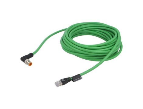 Przewód Ethernet Złącze A: M12 Wtyk (prosty, Kod D) Złącze B: RJ45 Wtyk (prosty) Przewód 5m IP67(M12)/IP20(RJ45) EVC933