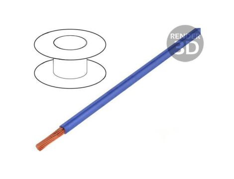 Przewód Silivolt-1V 1x1,5mm2 linka Cu silikon niebieski, cena za 1m, 61.7608-23