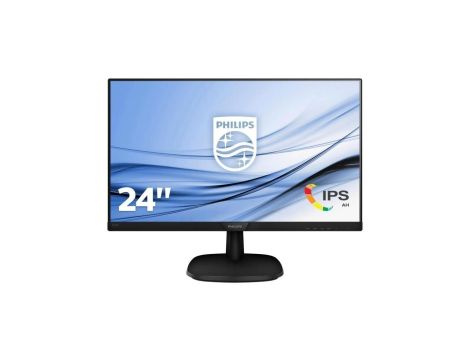 Monitor Philips 243V7QDAB/00 (23,6 IPS/PLS FullHD 1920x1080 HDMI, VGA kolor czarny)