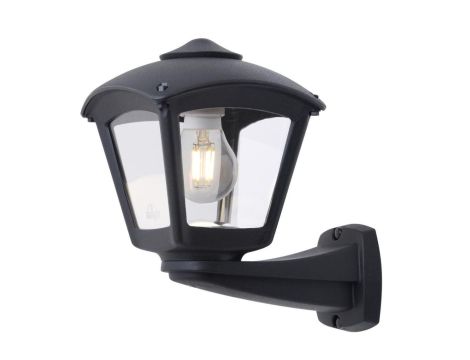Oprawa elewacyjna kinkiet NARDO/ROBY CLEAR Fumagalli E27 wys.275 mm, szer.260 mm IP55 230V czarny / tworzywo sztuczne