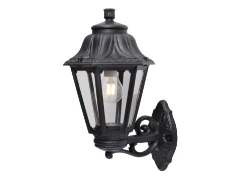 Oprawa elewacyjna kinkiet BISSO/ANNA CLEAR Fumagalli E27 wys.450 mm, szer.275 mm IP55 230V czarny / tworzywo sztuczne