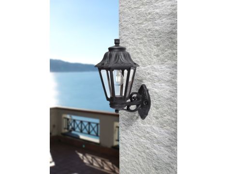 Oprawa elewacyjna kinkiet BISSO/ANNA CLEAR Fumagalli E27 wys.450 mm, szer.275 mm IP55 230V czarny / tworzywo sztuczne - 3