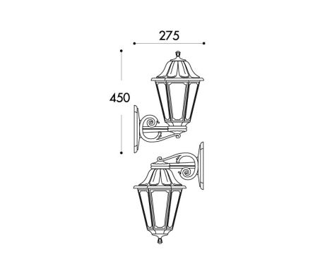 Oprawa elewacyjna kinkiet BISSO/ANNA CLEAR Fumagalli E27 wys.450 mm, szer.275 mm IP55 230V czarny / tworzywo sztuczne - 6