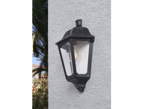 Oprawa elewacyjna kinkiet IESSE BLACK CLEAR Fumagalli E27 wys.350 mm, szer.220 mm IP55 230V czarny / tworzywo sztuczne - 2