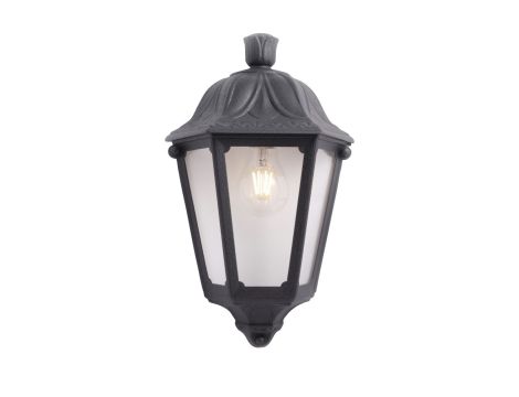 Oprawa elewacyjna kinkiet IESSE BLACK CLEAR Fumagalli E27 wys.350 mm, szer.220 mm IP55 230V czarny / tworzywo sztuczne