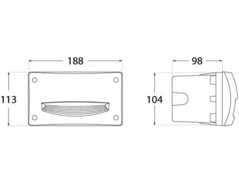 Oprawa elewacyjna podtynkowa LETI 200 HS OPAL Fumagalli GX53 LED CCT 3W 3000K/4000K/6500K SET wys.113 mm, szer.188 mm IP66 230V czarny / tworzywo sztuczne - 5